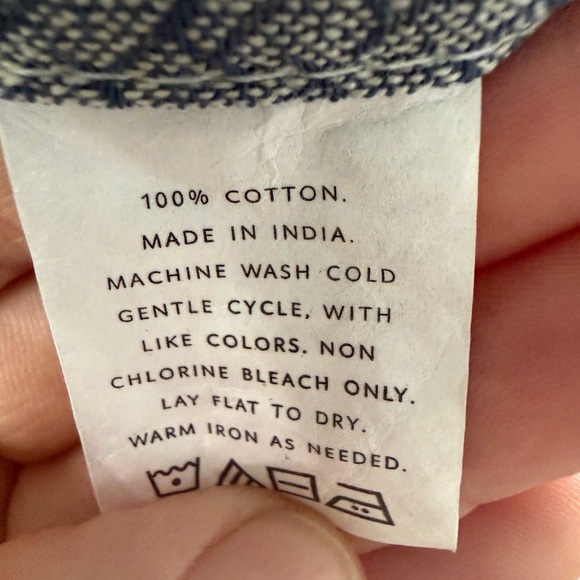 Tribe Alive 100% Cotton Cream & Blue Baja Stripe Swim Beach Fringed Cover Up OS - Picture 8 of 8